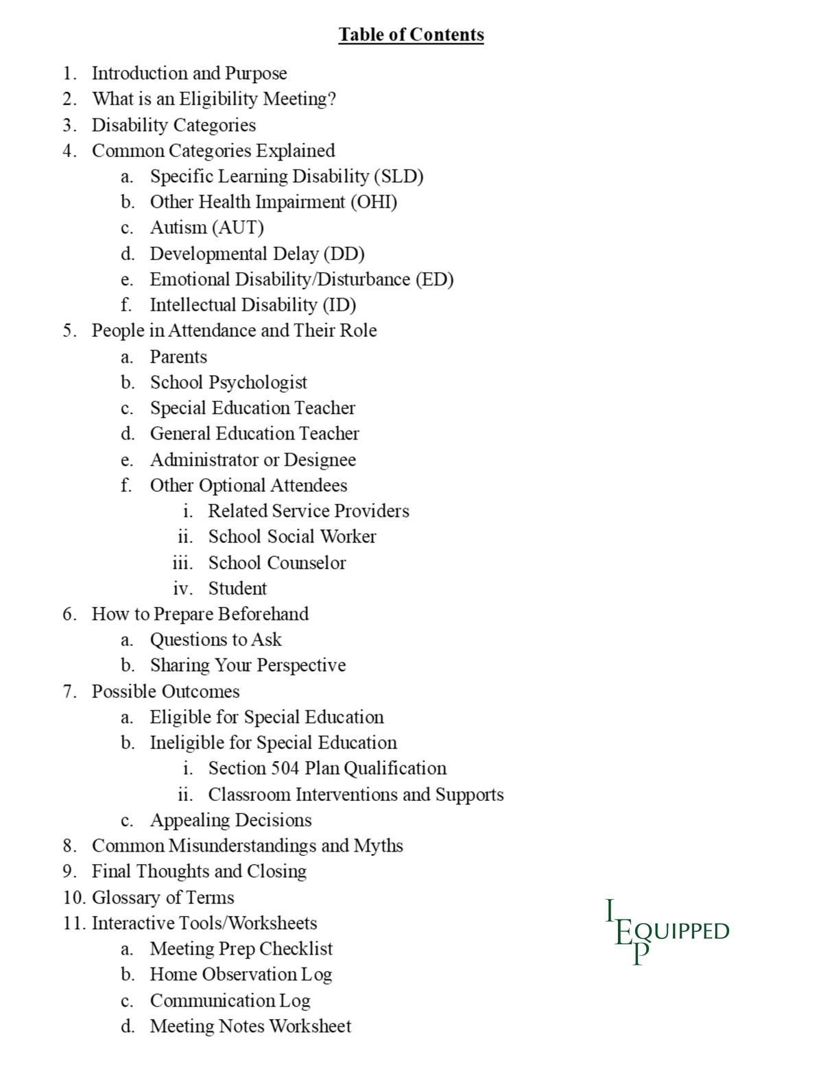 Eligibility Meeting Prep Guide